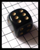 Dice : Dice - 6D Pipped - Black Opaque with Gold Pips - FA collection buy Dec 2010